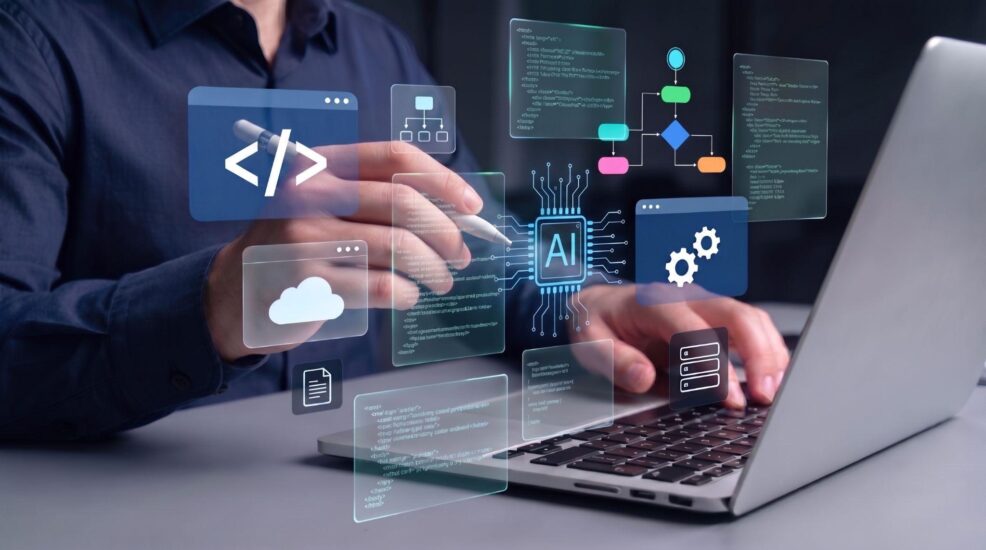 WordPress o un web desenvolupat amb IA? Quan triar cada opció 3 Desenvolupador que fa servir eines d'IA per generar el codi d'un web